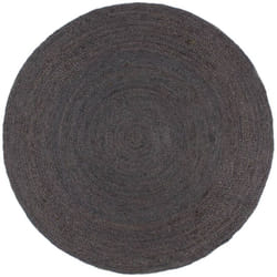 Tapis fait à la main Jute Rond 180 cm Gris foncé Vidaxl
