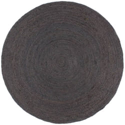 vidaXL Tapis fait à la main Jute Rond 240 cm Gris foncé - TU