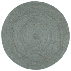 vidaXL Tapis fait à la main Jute Rond 210 cm Vert olive - TU
