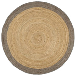 vidaXL Tapis fait à la main Jute avec bord gris 180 cm - TU
