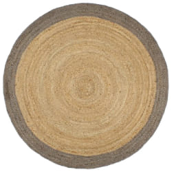 vidaXL Tapis fait à la main Jute avec bord gris 240 cm - TU
