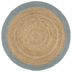 Tapis fait à la main Jute avec bord vert olive 180 cm vidaXL