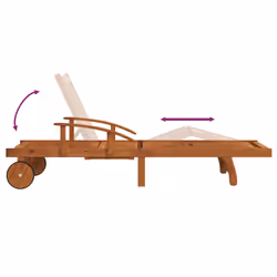 VidaXL 3104967 chaise d'extérieur Linge Bois d'acacia - Vue supplémentaire 6