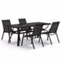 vidaXL Ensemble à manger de jardin 5 pcs Noir