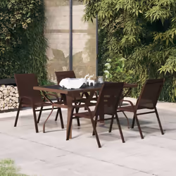 Cet ensemble de salle à manger de jardin, au design élégant, est un excellent choix pour dîner ou vous détendre sur votre pat ...