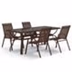 vidaXL Ensemble à manger de jardin 5 pcs Marron et noir