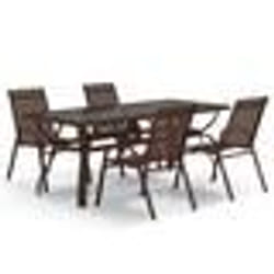 vidaXL Ensemble à manger de jardin 5 pcs Marron et noir