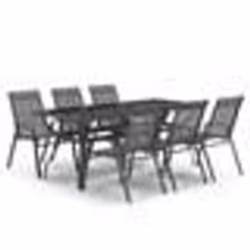 vidaXL Ensemble à manger de jardin 7 pcs Gris et noir