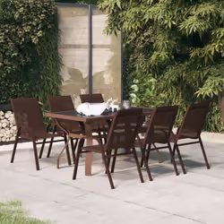 Cet ensemble de salle à manger de jardin, au design élégant, est un excellent choix pour dîner ou vous détendre sur votre pat ...