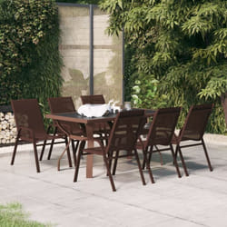 Vidaxl - Ensemble de salle à manger de jardin 7 pcs Marron et noir