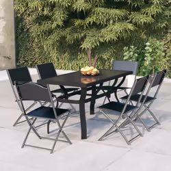 Cet ensemble de salle à manger de jardin, au design élégant, est un excellent choix pour dîner ou vous détendre sur votre pat ...