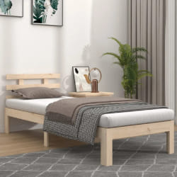 vidaXL Cadre de lit en bois 75x190 cm - Pin