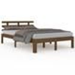 vidaXL Cadre de lit sans matelas marron miel bois massif 200x200 cm - 200 x 200 cm