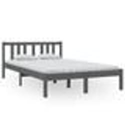 vidaXL Cadre de lit sans matelas gris bois massif 120x200 cm - 120 x 200 cm