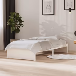 vidaXL Cadre de lit sans matelas blanc bois massif 90x190 cm - 90 x 190 cm