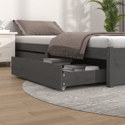 Tiroirs de lit 2 pcs Gris Bois de pin massif Vidaxl