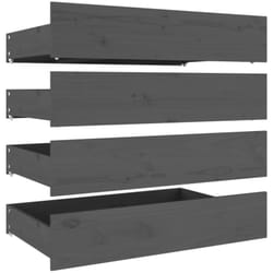 Tiroirs de lit 4 pcs Gris Bois de pin massif Vidaxl