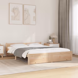 Prenez le chemin moderne vers votre chambre à coucher cool avec ce cadre de lit en bois ! Il constitue un supplément pratique ...