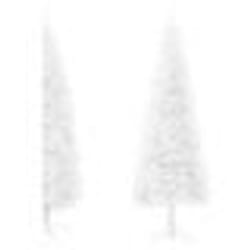 vidaXL Demi sapin de Noël artificiel mince avec support Blanc 210 cm - TU