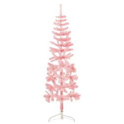 vidaXL Demi sapin de Noël artificiel mince avec support Rose 120 cm - TU