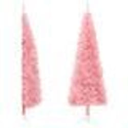 vidaXL Demi sapin de Noël artificiel mince avec support Rose 150 cm - TU