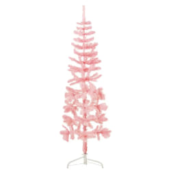 vidaXL Demi sapin de Noël artificiel mince avec support Rose 180 cm - TU