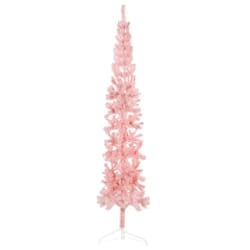 vidaXL Demi sapin de Noël artificiel mince avec support Rose 210 cm - TU