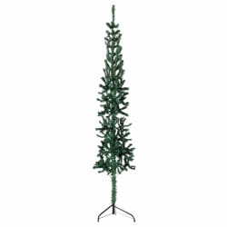 vidaXL Demi sapin de Noël artificiel mince avec support Vert 150 cm - TU