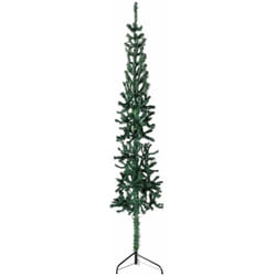 vidaXL Demi sapin de Noël artificiel mince avec support Vert 210 cm - TU