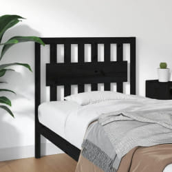 vidaXL Tête de lit Noir 95,5x4x100 cm Bois massif de pin - TU