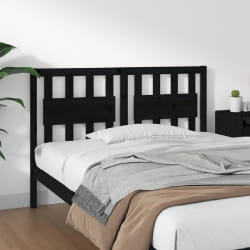 vidaXL Tête de lit Noir 125,5x4x100 cm Bois massif de pin - TU