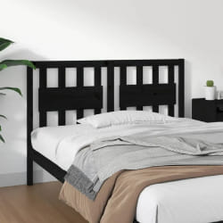 vidaXL Tête de lit Noir 145,5x4x100 cm Bois massif de pin - TU