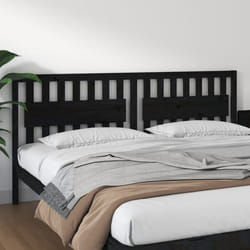 vidaXL Tête de lit Noir 205,5x4x100 cm Bois massif de pin - TU