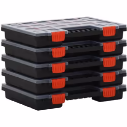 Cet ensemble de boîtes d'assortiment pratique, comprenant des séparateurs réglables, est une excellente aide dans votre garag ...