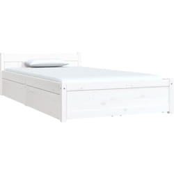 vidaXL Cadre de lit avec tiroirs Blanc 100x200 cm - 100 x 200 cm