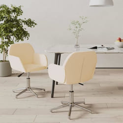 vidaXL Chaises pivotantes à manger lot de 2 Crème Tissu - TU