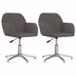 vidaXL Chaises pivotantes à manger lot de 2 Gris foncé Tissu - TU
