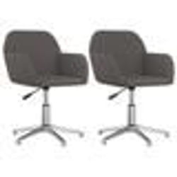 vidaXL Chaises pivotantes à manger lot de 2 Gris foncé Tissu - TU