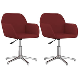 Vidaxl - Chaises pivotantes à manger lot de 2 Rouge bordeaux Tissu
