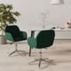 vidaXL Chaises pivotantes à manger lot de 2 vert foncé tissu - TU