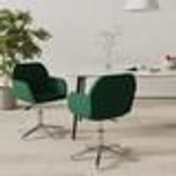 vidaXL Chaises pivotantes à manger lot de 2 vert foncé tissu - TU