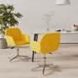 vidaXL Chaises pivotantes à manger lot de 2 jaune moutarde tissu - TU