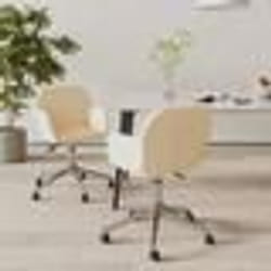 vidaXL Chaises pivotantes à manger lot de 2 Crème Tissu - TU