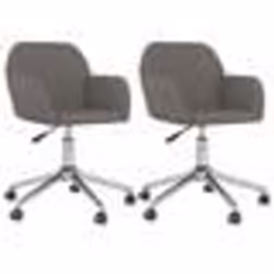 vidaXL Chaises pivotantes à manger lot de 2 Gris foncé Tissu - TU