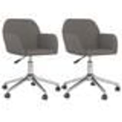 vidaXL Chaises pivotantes à manger lot de 2 Gris foncé Tissu - TU