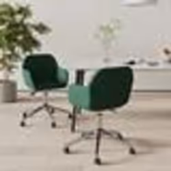 vidaXL Chaises pivotantes à manger lot de 2 vert foncé tissu - TU
