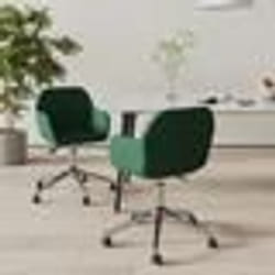 vidaXL Chaises pivotantes à manger lot de 2 vert foncé tissu - TU