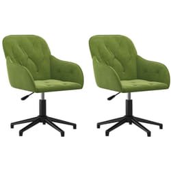 Vidaxl - Chaises pivotantes à manger lot de 2 Vert clair Velours