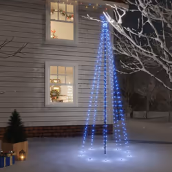 Décoration Festive Éblouissante Le sapin de Noël VIDAXL avec piquet Bleu 310 LED transforme votre intérieur en un spectacle h ...