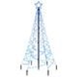 vidaXL Sapin de Noël avec piquet Bleu 200 LED 180 cm - TU